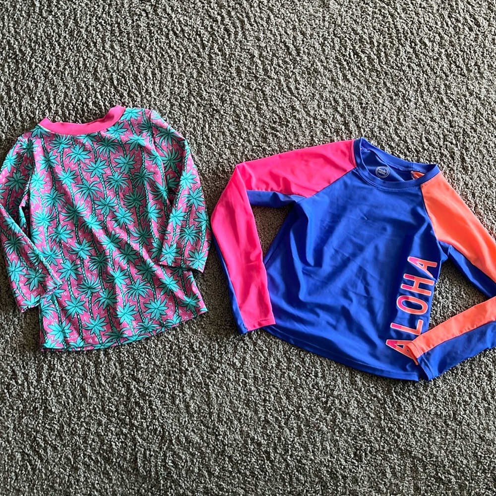 2- girls long sleeve rashguards